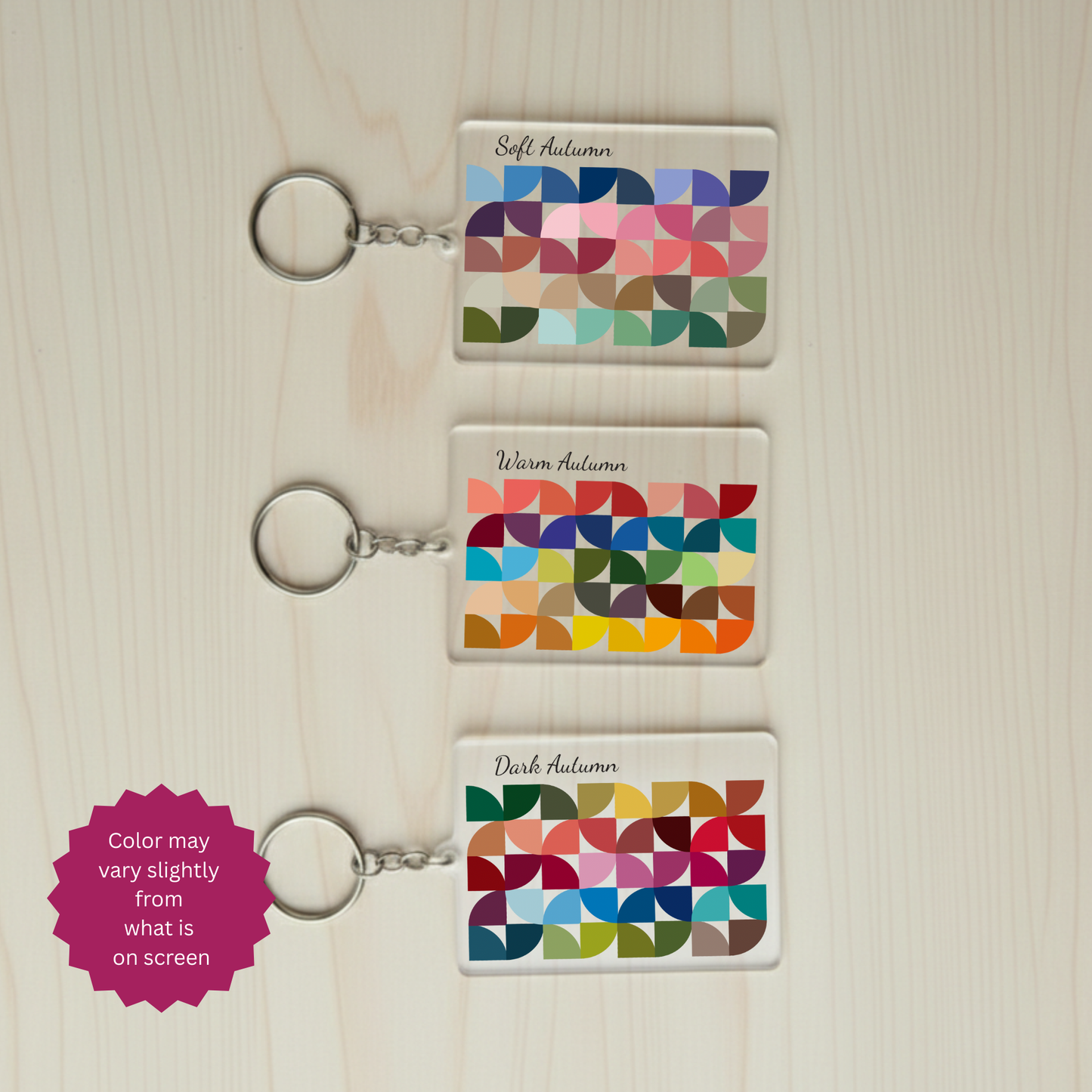 12-Season Acrylic Color Palette Keychain - Small