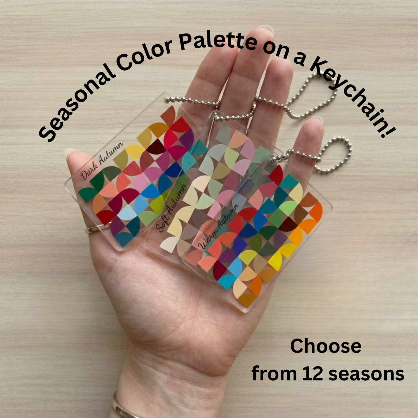 LARGE 12-Season PVC Color Palette Keychain